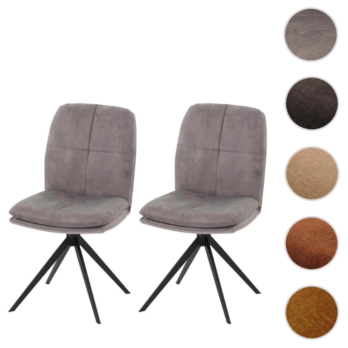 ESSZIMMERSTUHL Grau 2er-Set - Grau, Textil (47/90/56cm) - MCW