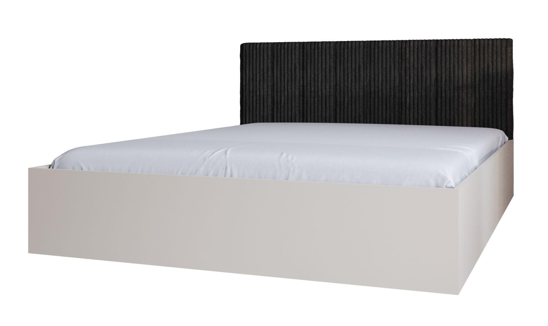 BETT Schwarz STYLE Mit Kaschmirmatratze Gepolsterter Kopfteil 120x200 cm - Schwarz, Textil (120/200cm) - Sepro Meble