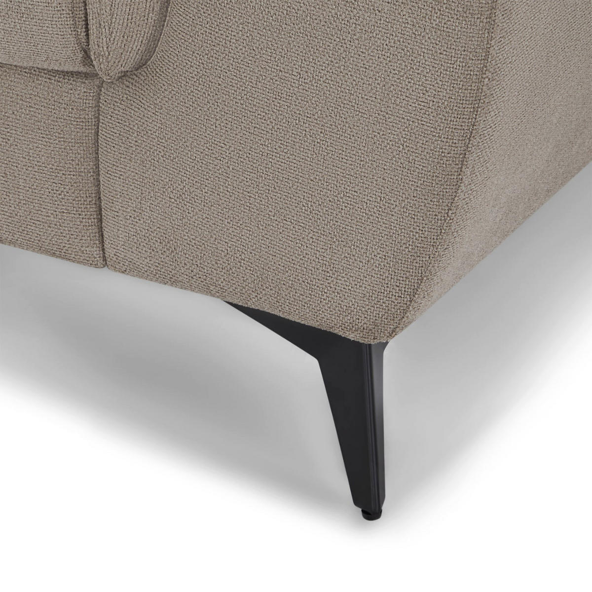 ECKSOFA Webstoff Beige - Beige/Schwarz, Textil/Metall (290/95cm) - Furnhouse