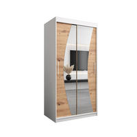 SCHWEBETÜRENSCHRANK 200/100/62 2-türig - Silberfarben/Weiß, Holz/Kunststoff (100/200/62cm) - Abiks Möbel