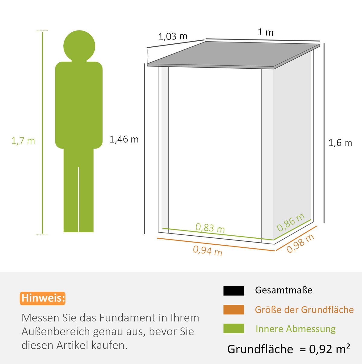 GARTENSCHRANK aus Stahl 100x103x160cm Grau mit abschließbarer Tür - Grau, Metall (100/160/103cm) - Modfu