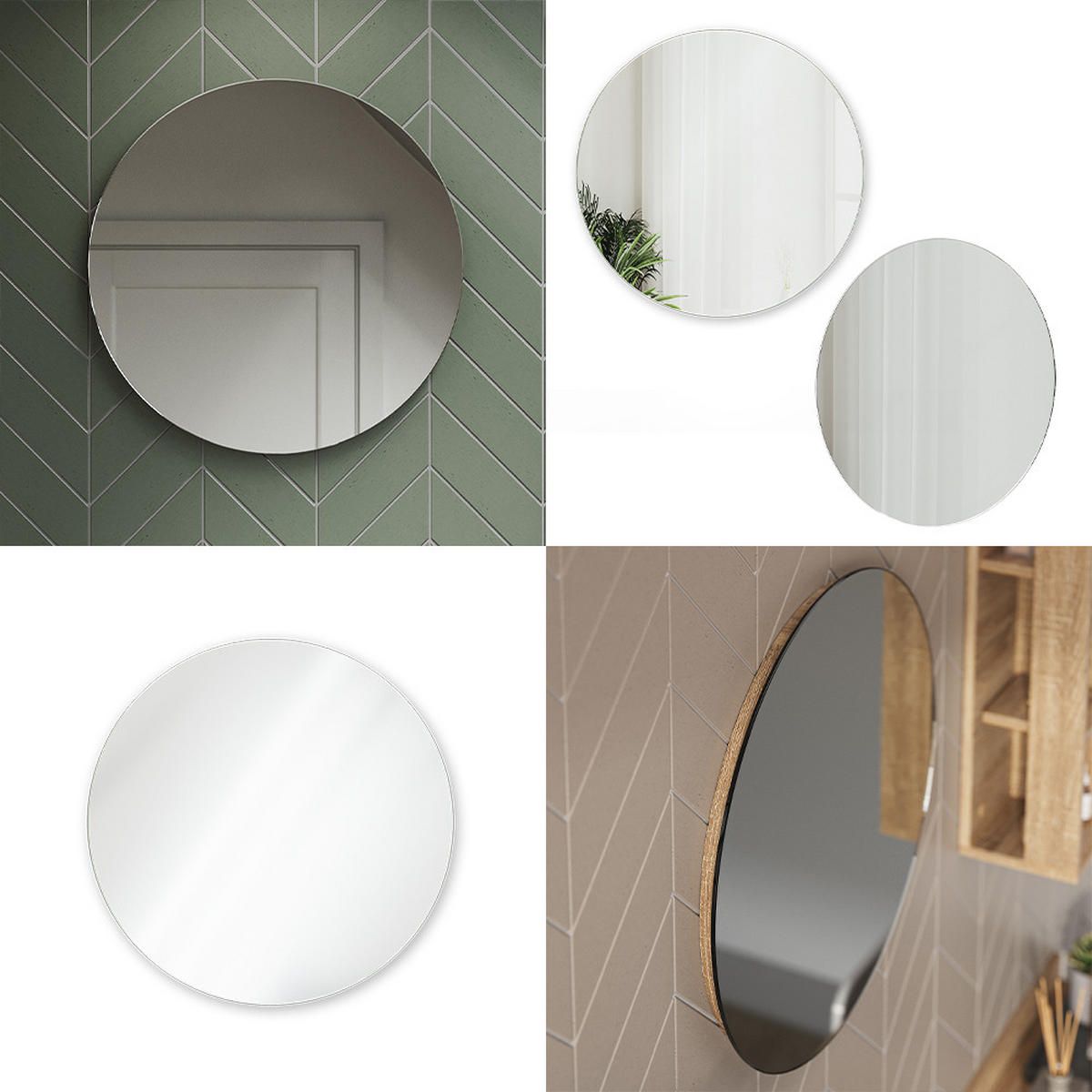 BADEZIMMERSPIEGEL Karen Weiß 60 x 60 cm Rund - Weiß, Glas (60/60/2.1cm) - Vicco