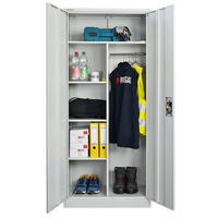 FLÜGELTÜRENSCHRANK Elephant komplett montiert 180x80x40cm 6 Fächern & Kleiderstange Lichtgrau - Hellgrau, Metall (80/180/40cm) - PROREGAL