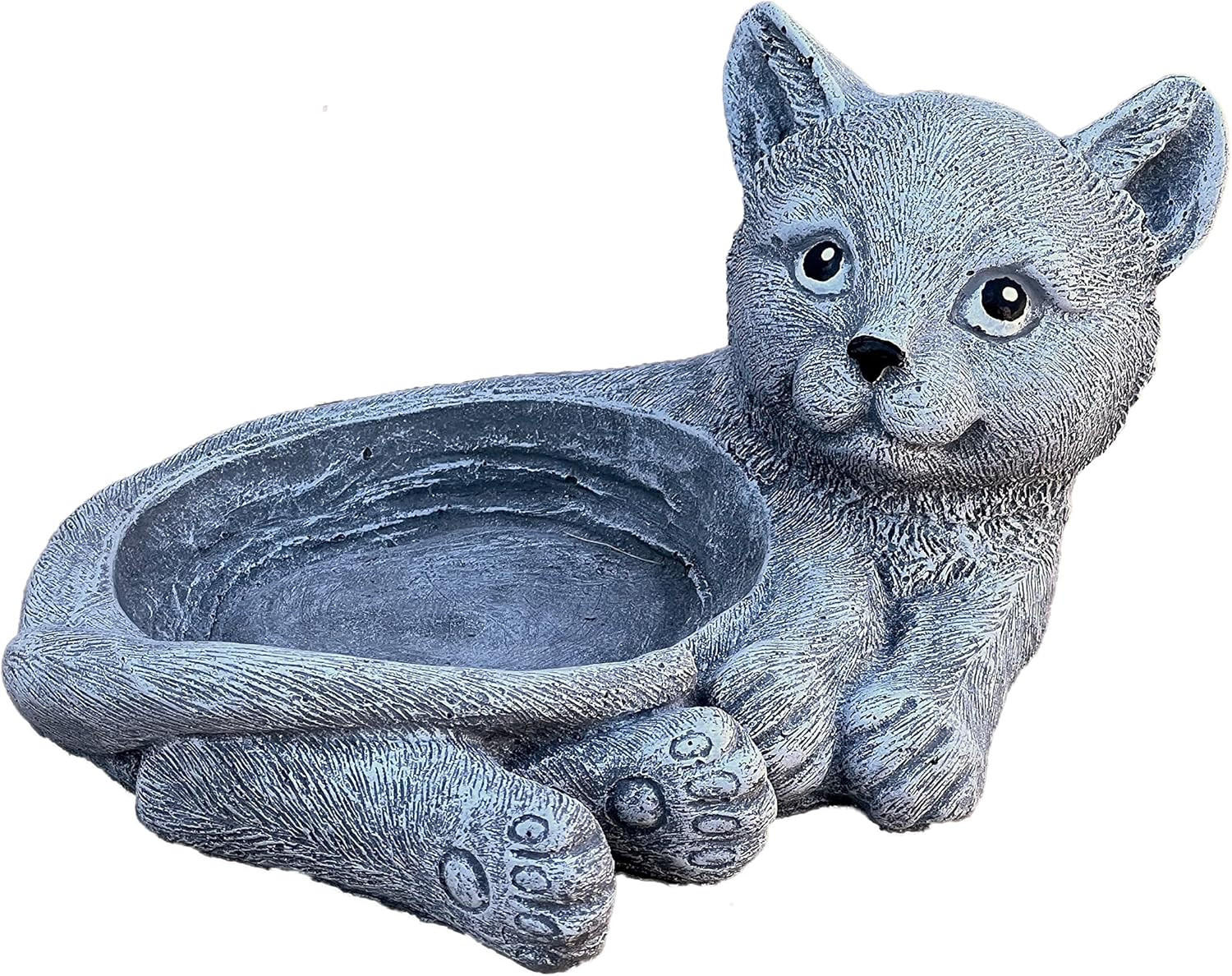 STEINFIGUR Tränke Napf Katze Steinguss frostfest wetterfest - Grau, Stein (20/9/16cm) - stoneandstyle
