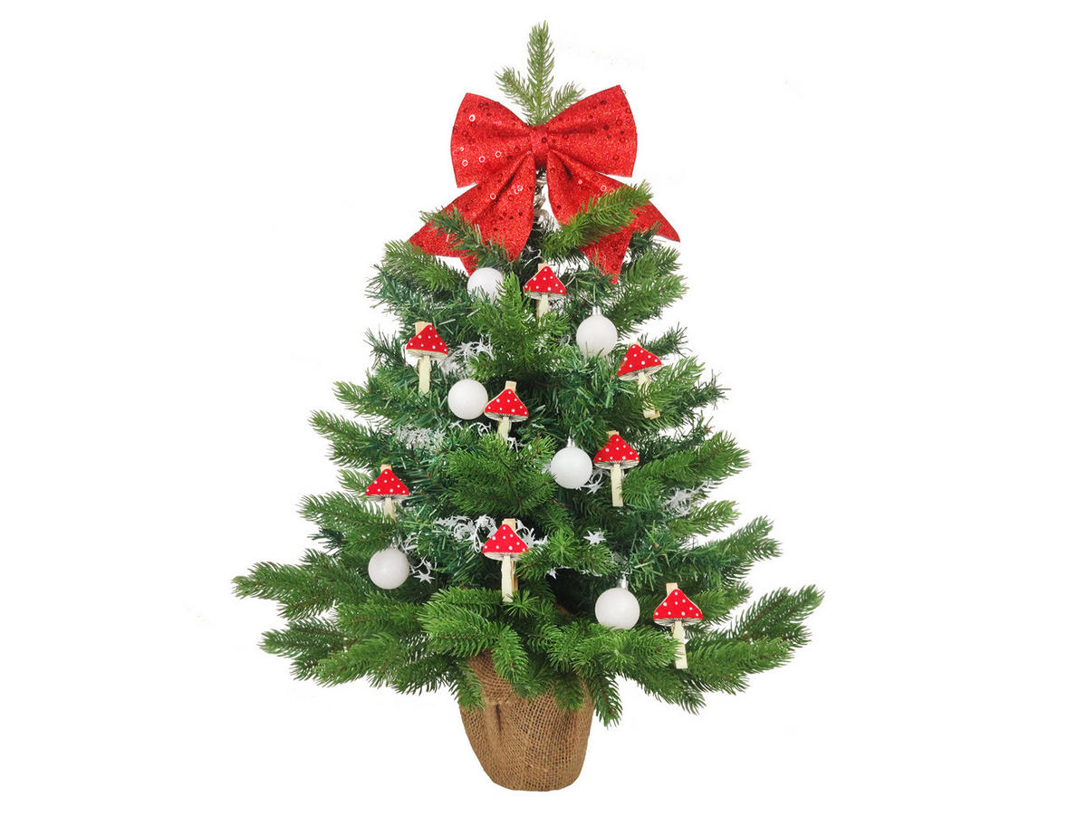 WEIHNACHTSORNAMENTE 12er-Set Ornamente silber mit Glitzer 4 cm - Silberfarben, Kunststoff (4/4/4cm) - LAALU