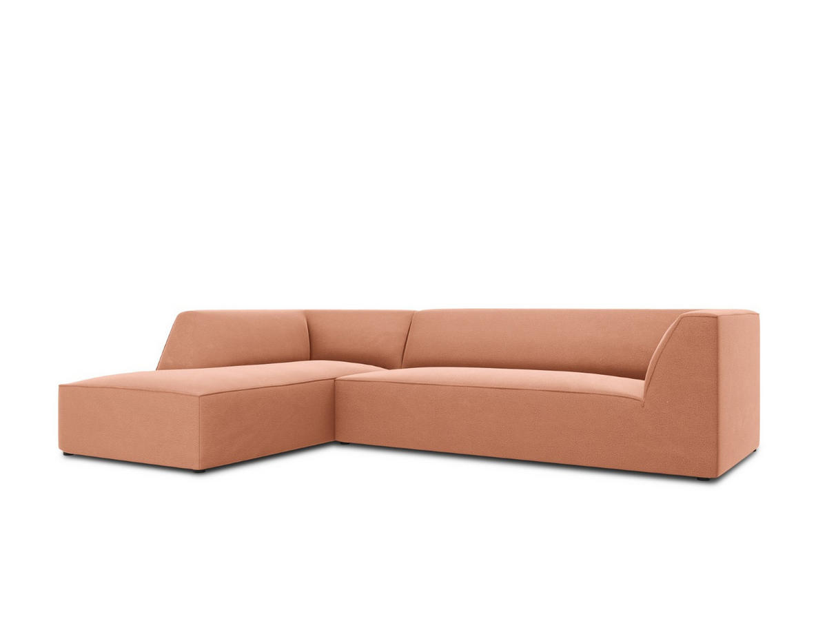 ECKSOFA links Ruby aus Samt rosa 4 Sitzplätze - Pink, Textil (180/273cm) - Micadoni