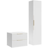 BADMÖBEL-SET Rimini 2 Teile Weiß Matt - 80 x 46 x 46 cm - Weiß, Holz (80/46/46cm) - Badplaats