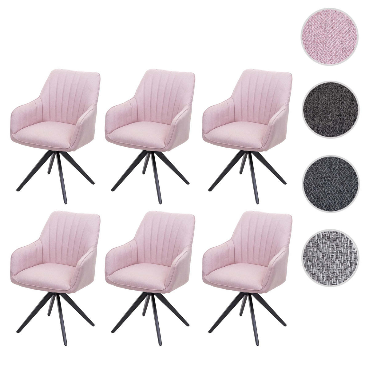ESSZIMMERSTUHL Altrosa 6er-Set - Altrosa, Textil (58/87/62cm) - MCW