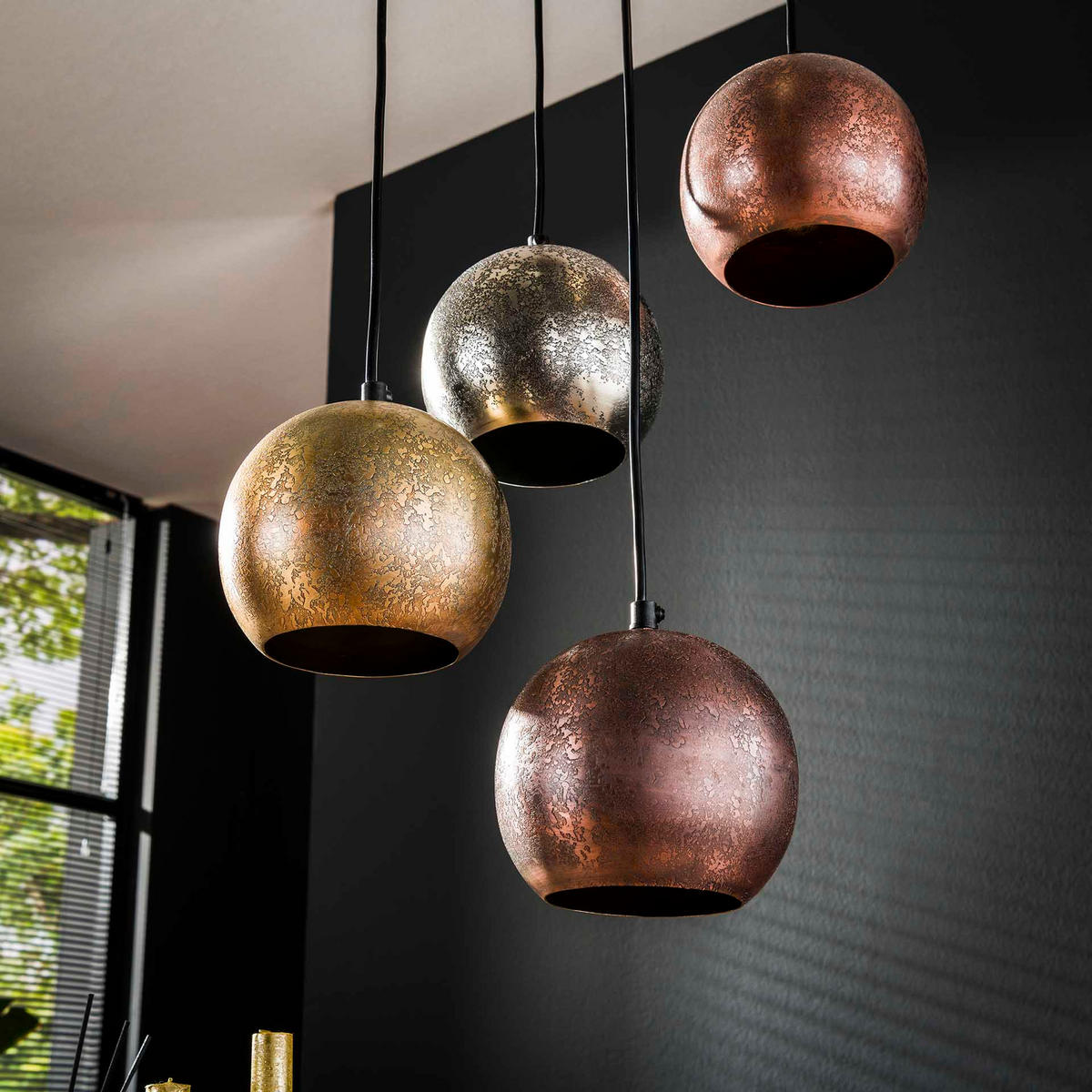 HÄNGELEUCHTE Ball Grau 40/40/150 cm - Grau, Glas (40/40/150cm) - Hoyz Collection