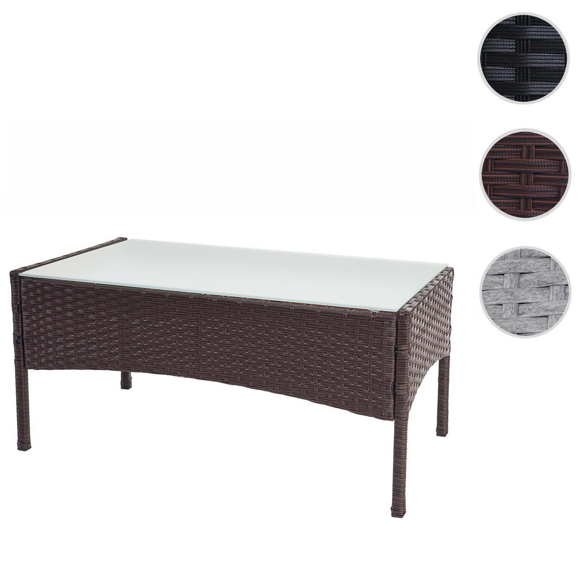GARTENTISCH Andi aus Poly-Rattan HxBxT 38x79x48cm Braun-meliert - Braun, Kunststoff (48/79/38cm) - PROREGAL
