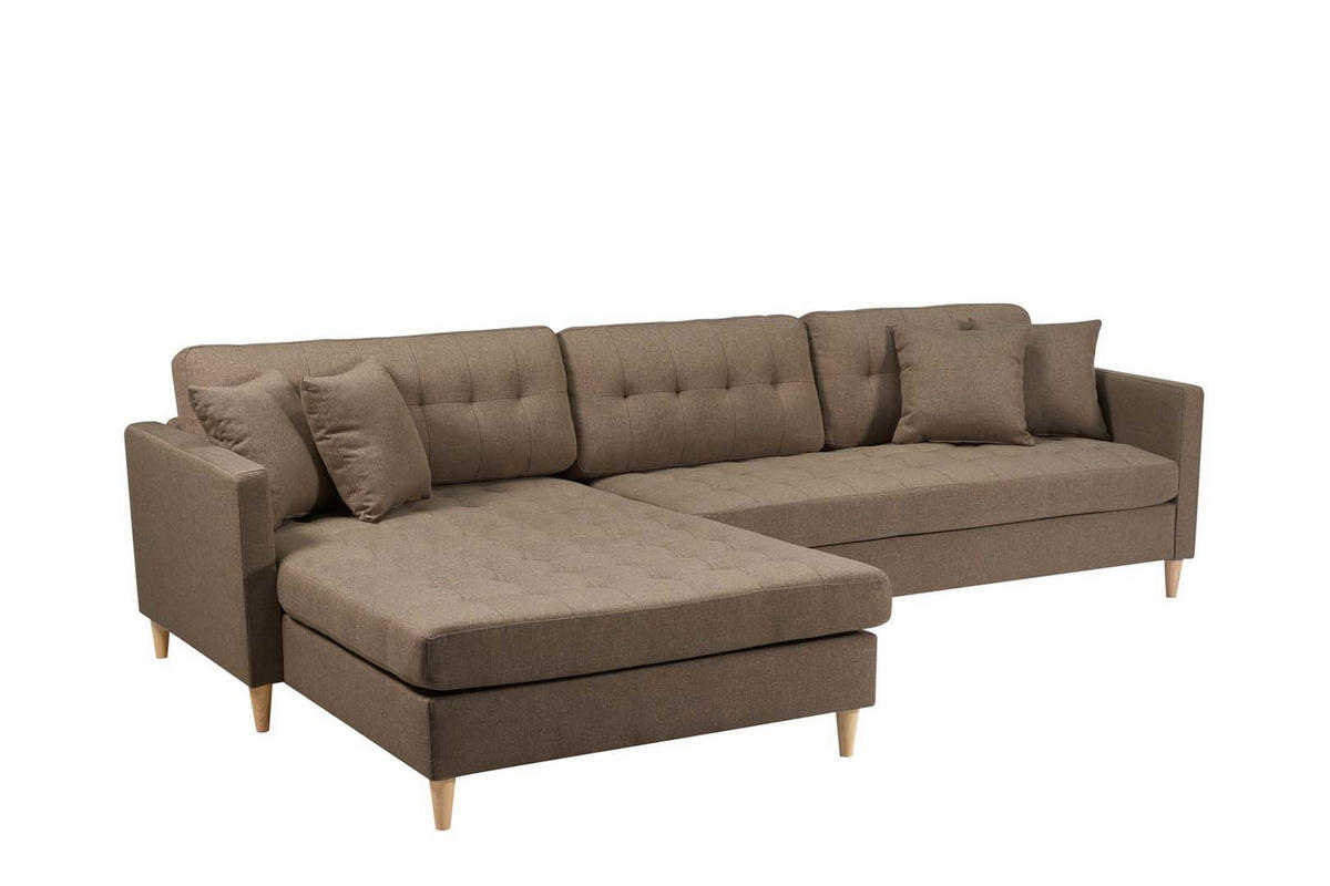 ECKSOFA Stoff braun - Braun, Textil (290/177cm) - ebuy24