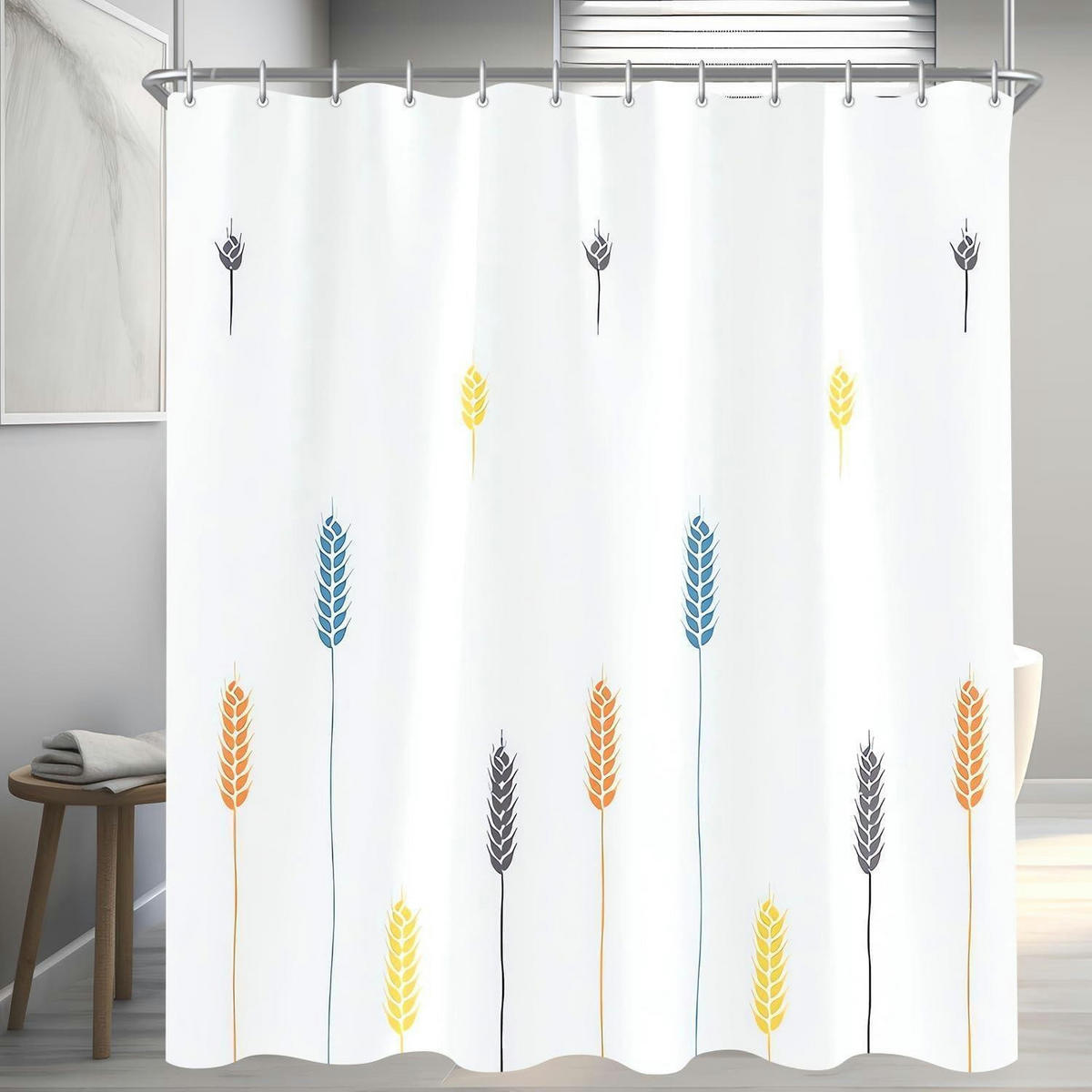 DUSCHVORHANG Bunte Weizenohren 200 x 200 cm - Multicolor, Textil (200/200cm)