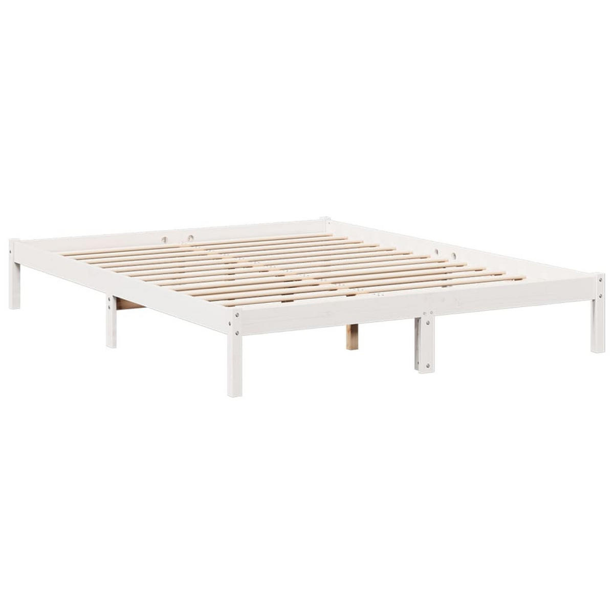 MASSIVHOLZBETT Extra Lang Ohne Matratze Weiss 140/220 Kieferholz - Weiß, Holz (140/220cm) - vidaXL