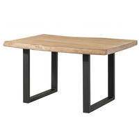 BAUMTISCH Mango 140x90x77 beige lackiert / U-Beine anthrazit matt FREEFORM 5 - Beige, Holz (140/90/77cm) - Massivmoebel24
