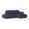 ECKSOFA NUVIRA R-S Blau Geflochtener Stoff mit Schlaffunktion - Blau, Holz (274/165cm) - MASSENO