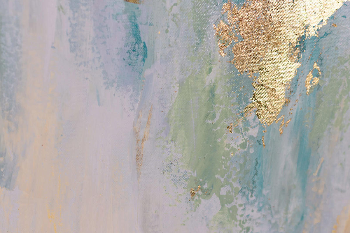 ACRYLBILD HANDGEMALT 75/100 cm - Türkis/Beige, Holz/Textil (75/100cm) - KUNSTLOFT