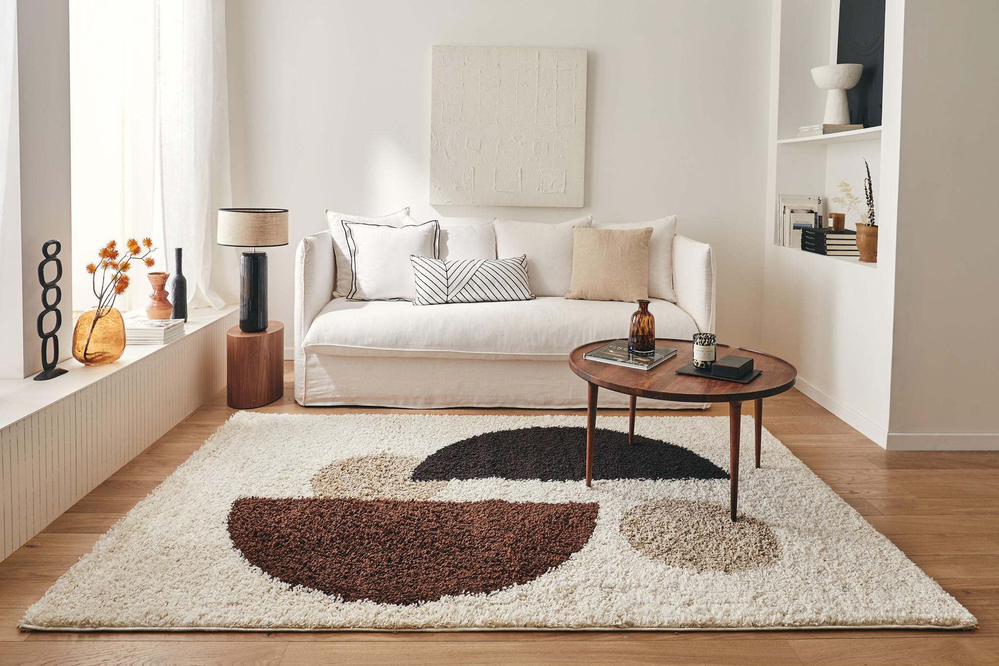TEPPICH shaggy mit geometrischem Muster in Braun Palerme 160x230 cm - Braun, Textil (160/230cm) - Nazar Rugs