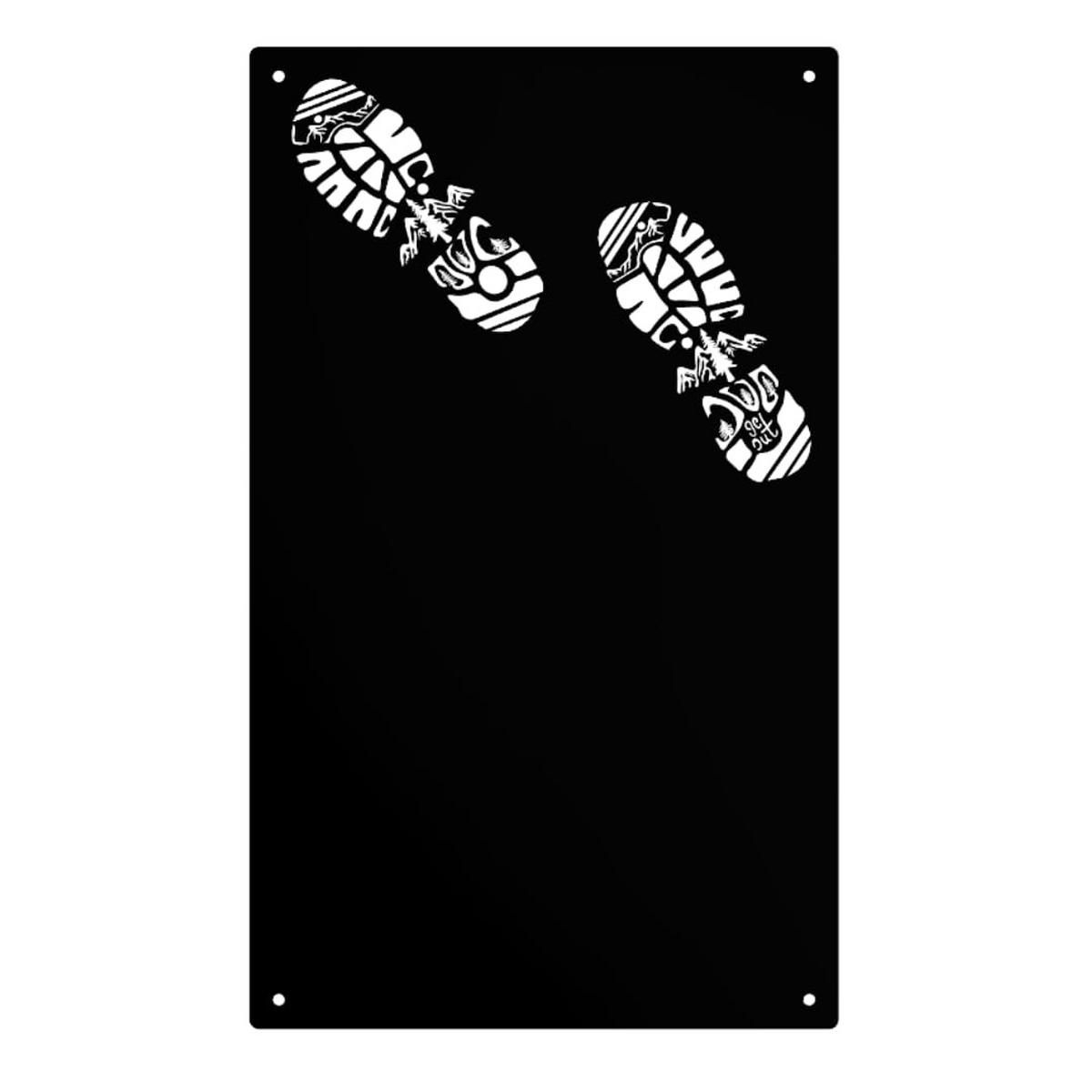 MAGNETTAFEL Wanderschuh Schwarz 50x30 cm - Schwarz, Metall (30/50/0.7cm) - ANWICAR