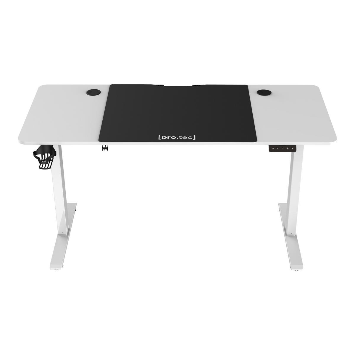 COMPUTERTISCH Stryn - Weiß Hochglanz, Metall (60/140/117cm) - pro.tec