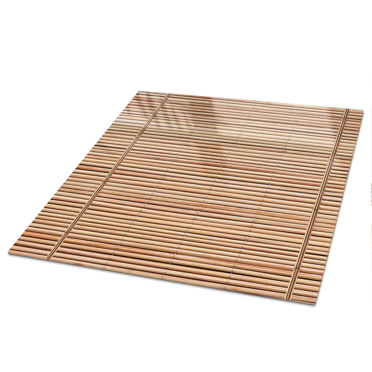 TISCHPLATTE 50x50 cm – Bambusrollos - Grau, Glas (50/50/0.4cm) - Wallfluent