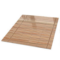 TISCHPLATTE 50x50 cm – Bambusrollos - Grau, Glas (50/50/0.4cm) - Wallfluent