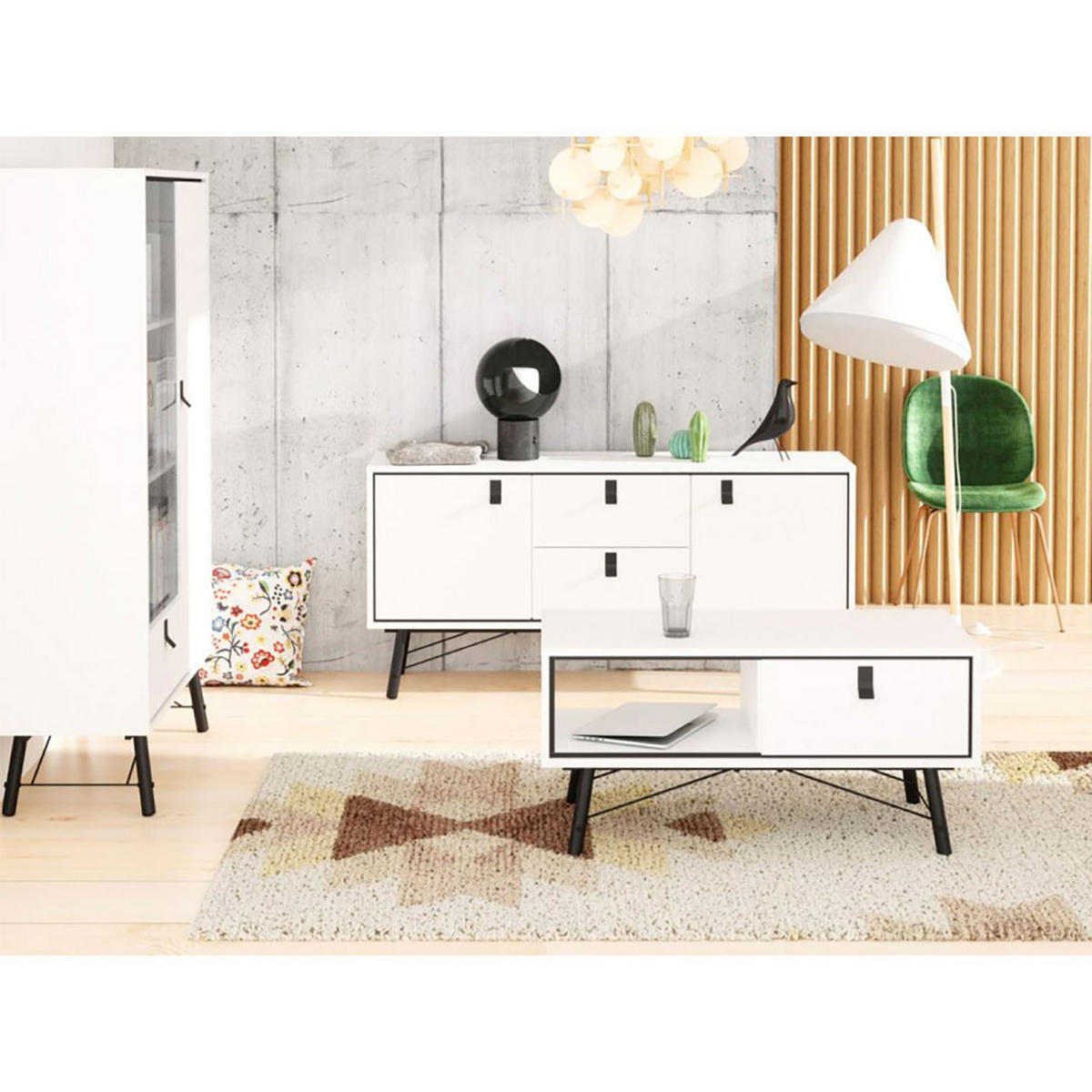 VITRINE Rye Weiß 102/40/162 cm - Weiß, Holzwerkstoff (102/162/40cm) - ebuy24