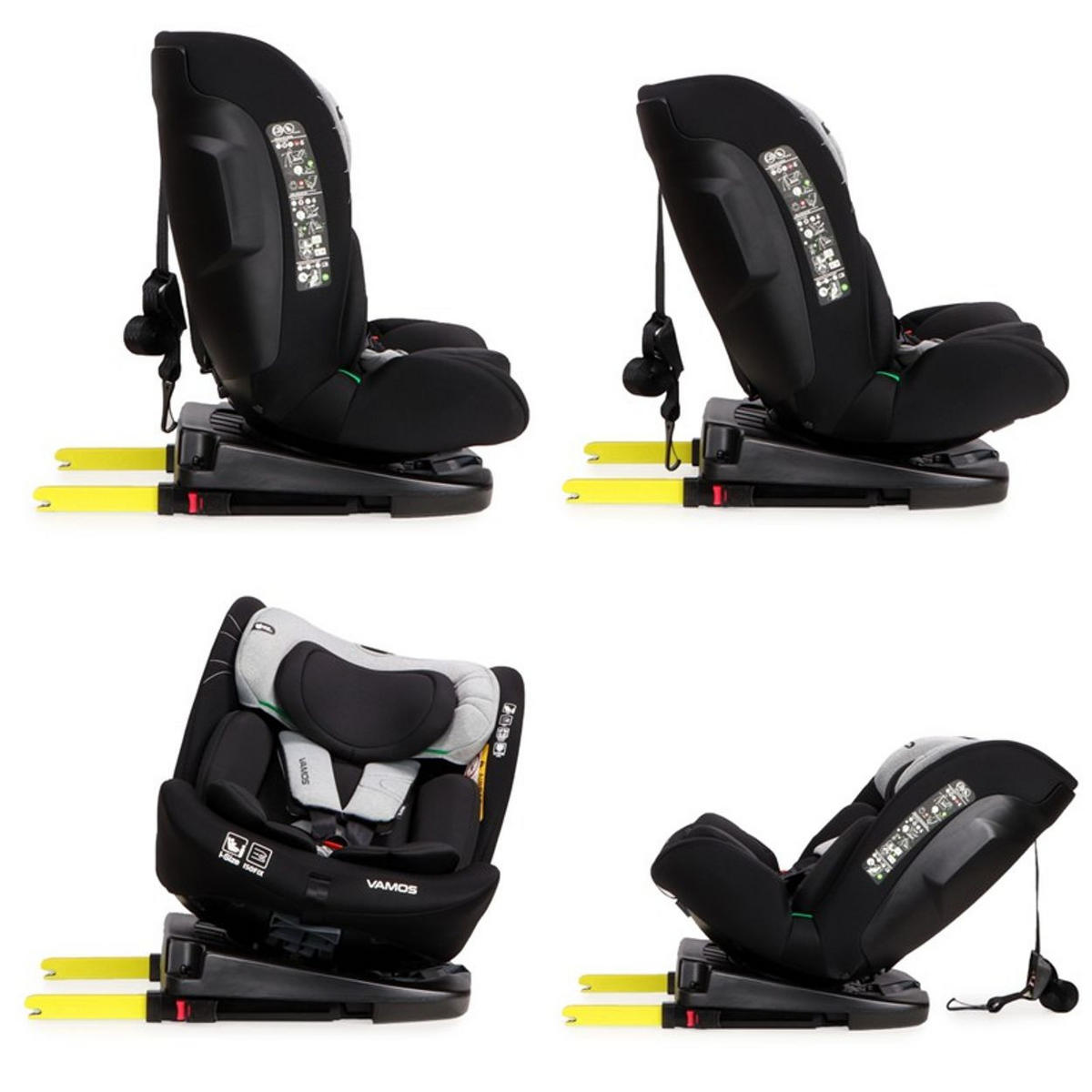 KINDERSITZ Vamos i-Size grau (40-150cm) Gruppe 0/1/2/3 Isofix Top Tether Gurt - Grau, Kunststoff (45/69/56cm) - Moni