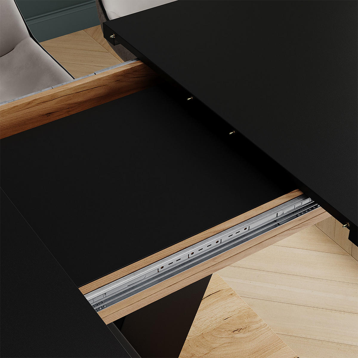 JÍDELNÍ STŮL Fenaro Černá/dubová - medově dubová/černá, kompozitní dřevo (80/120/77.4cm) - Vicco