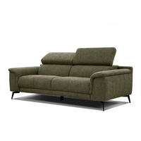 SOFA FIERO 3-Sitzer, olivgrün - Schwarz/Olivgrün, Holzwerkstoff/Textil (212/82/103cm) - Courtois Laville