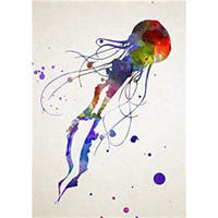 POSTER Medusa Aquarell-Stil A4 Rahmenlos - Klar, Papier (29.7/5/21cm) - Nacnic