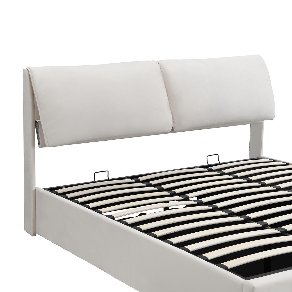 POLSTERBETT aus Samt 180x200 cm in Beige mit Bettkasten & 3 Schubladen - Beige, Textil (180/200cm) - Modfu