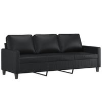 3-SITZER-SOFA Dessau - Schwarz, Leder (198/77/80cm) - Nettlife