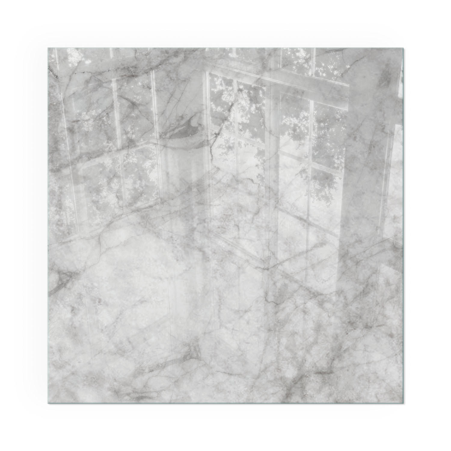 GLASPLATTE für Kamin 60x60 cm - Grau, Glas (60/60/0.4cm) - TULUP