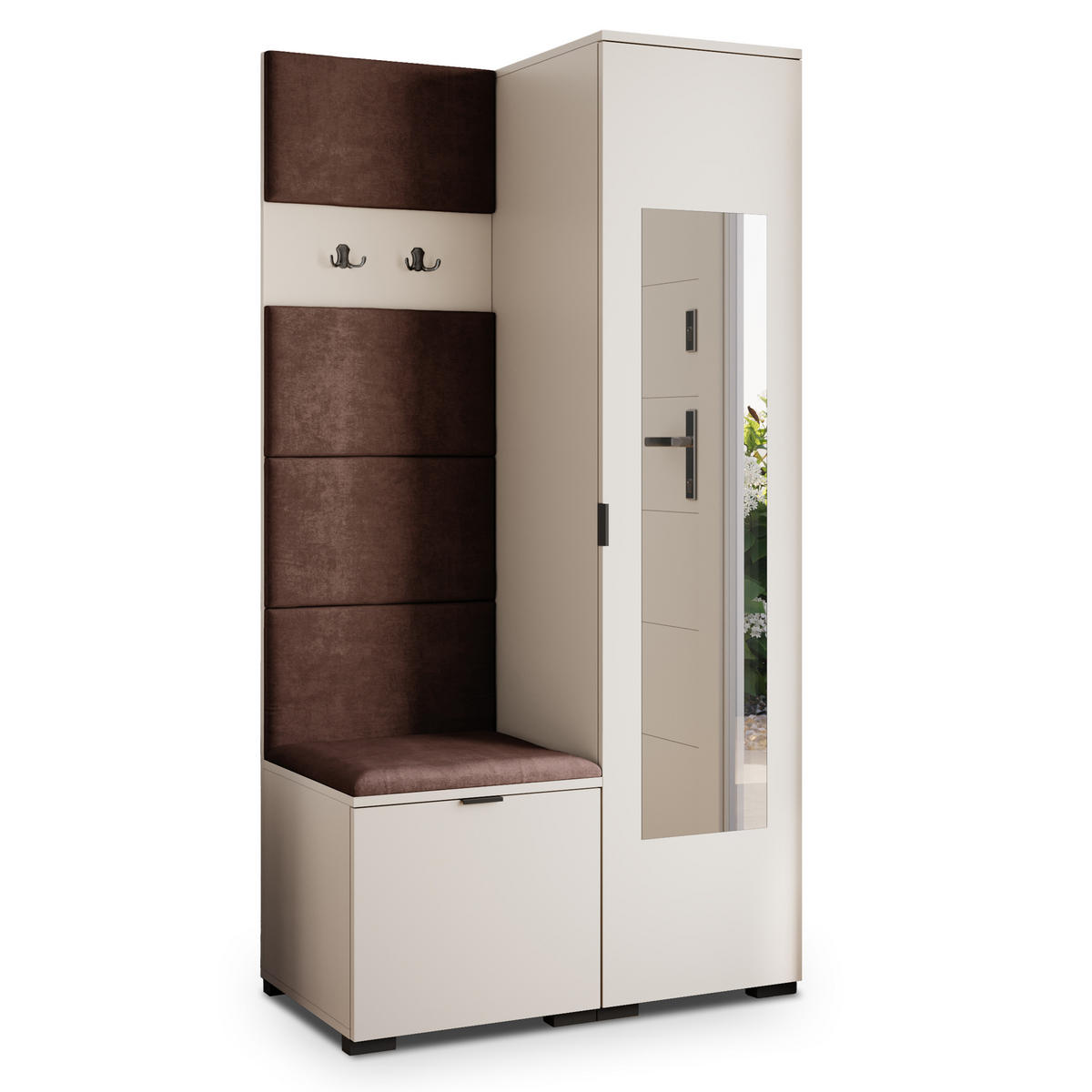 GARDEROBENSCHRANK VIRA 95/181/51 cm Modern Garderobe-Set Kaschmir - Kaschmir/Braun, Holzwerkstoff (95/181/51cm) - MASSENO