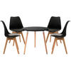 TISCHGRUPPE Holz Schwarz (5-teilig) - Schwarz, Holz (180/83/180cm) - CLP
