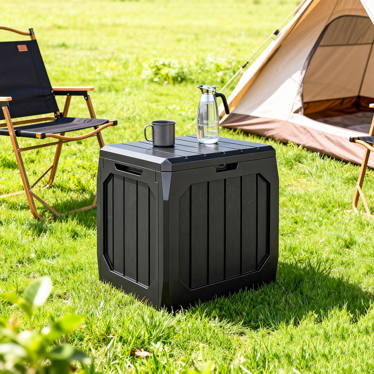 KISSENBOX DE-18684 121 L mit Griffen, wasserdicht Schwarz - Schwarz, Kunststoff (45/53/56cm) - ComfortXL