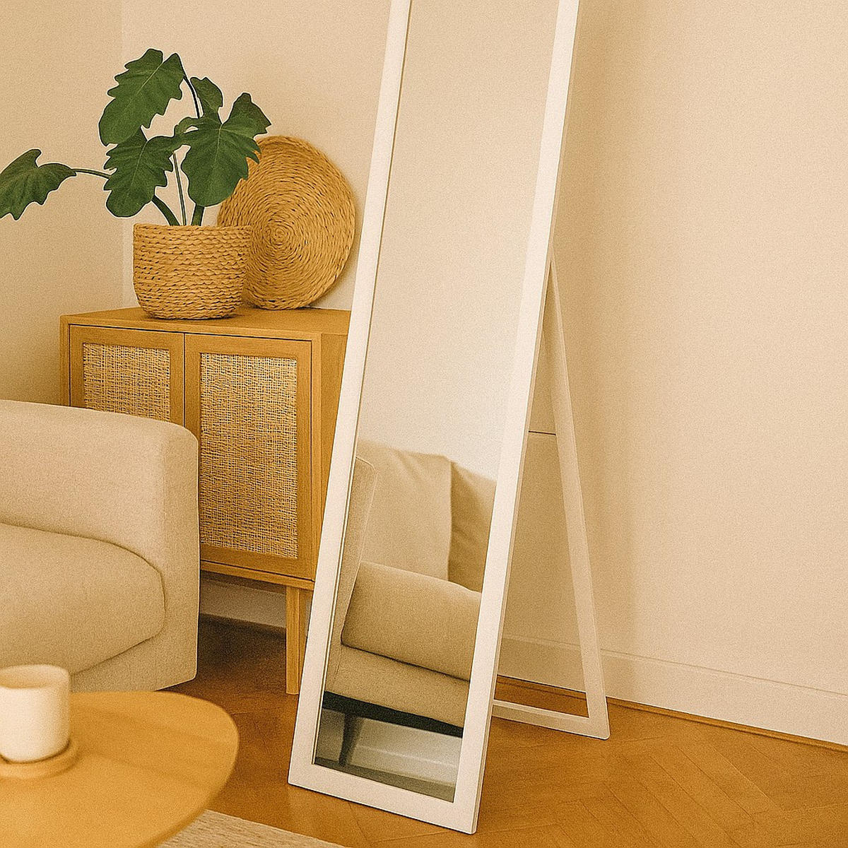 STANDSPIEGEL Havlys 37/127 cm - Weiß, Holzwerkstoff (37/127/1.5cm) - EDAXO