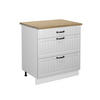 KÜCHENUNTERSCHRANK Fame-Line Weiß Landhaus 80 cm mit 3 Schubladen AP Eiche - Weiß, Holzwerkstoff (80/82/60cm) - Vicco