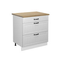 KÜCHENUNTERSCHRANK Fame-Line Weiß Landhaus 80 cm mit 3 Schubladen AP Eiche - Weiß, Holzwerkstoff (80/82/60cm) - Vicco