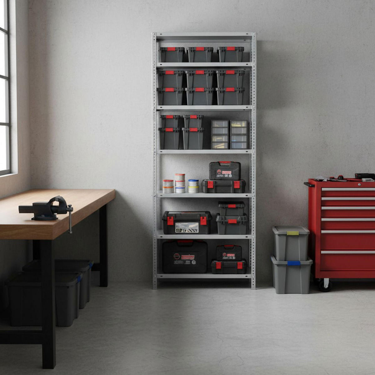 SCHRAUBREGAL PANDA TALL | HxBxT 200x90x30cm | 6 Fachböden | Fachlast 75kg | Weiß - Weiß, Metall (90/200/30cm) - PROREGAL