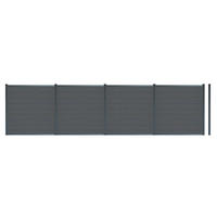 WPC Sichtschutzzaun CALLADO PREMIUM 4 x Element + 5 x Pfosten - Höhe: 185 cm - Anthrazit, Kunststoff (170/180cm) - Home Deluxe