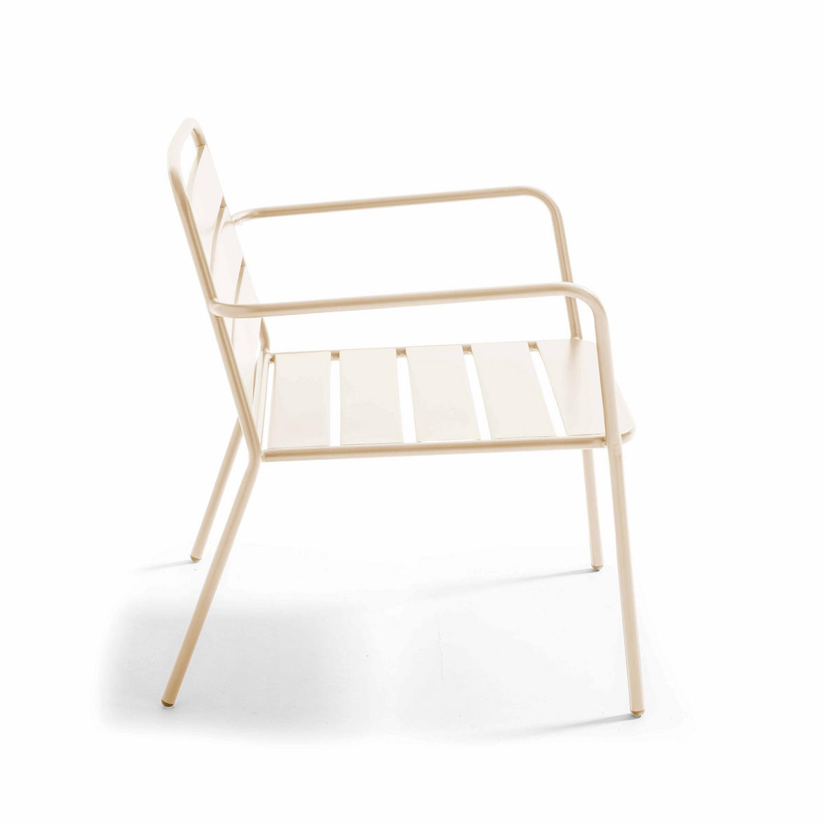 GARTENSTUHL elfenbein, Metall - Weiß, Metall (65/76/70cm) - Oviala