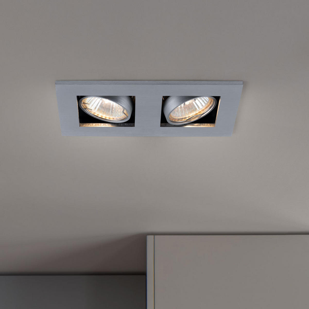 LED BAD EINBAULEUCHTE Aluminium Silber GALILEI - Silberfarben, Metall (18.5/10/10cm)