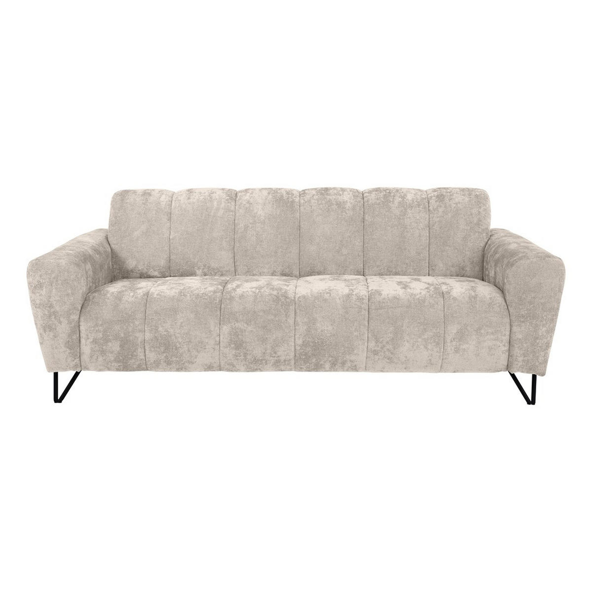 3-SITZER SOFA Volare mit Metallbeinen beige - Beige/Schwarz, Textil/Metall (220/83/98cm) - Beautysofa