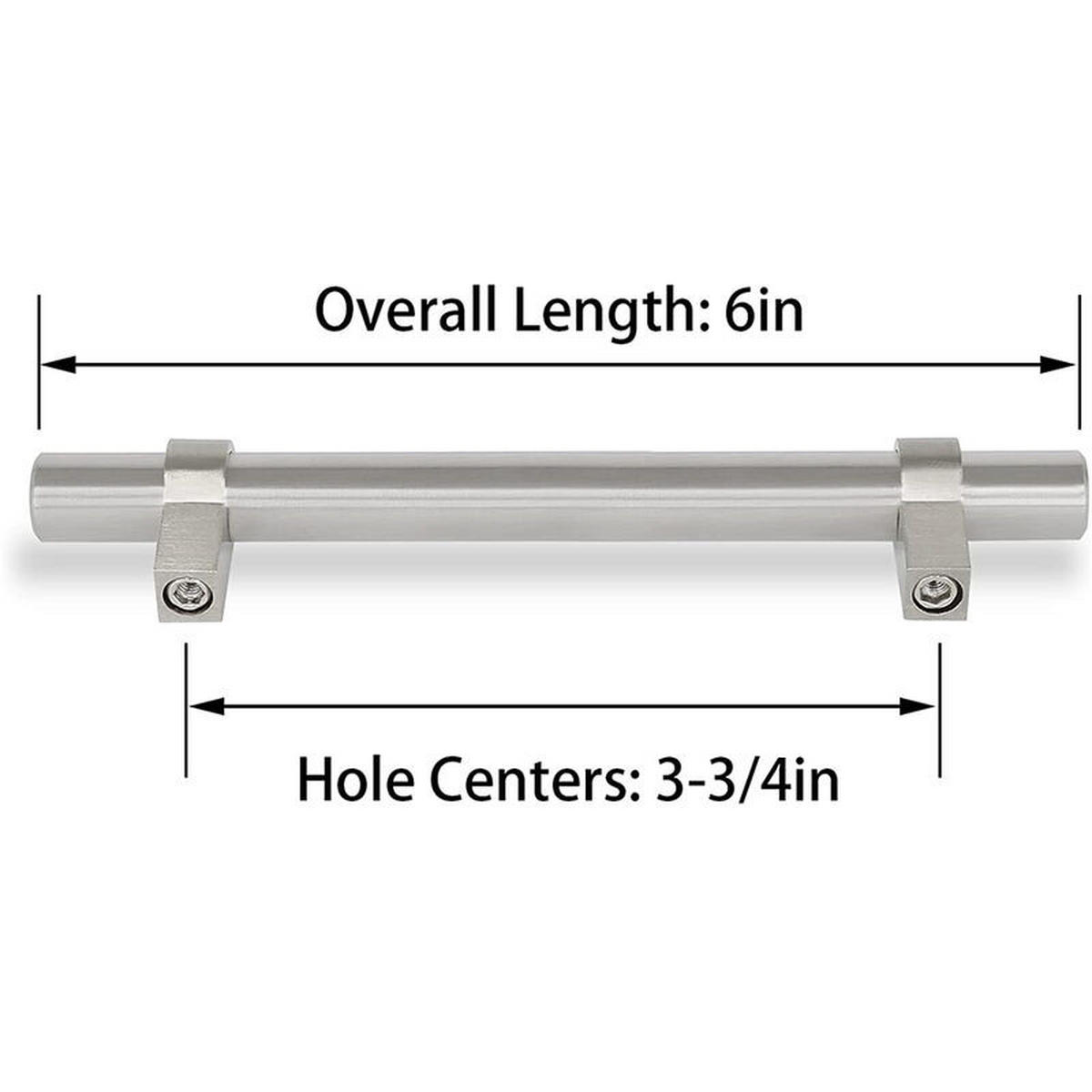 LOT de 10 Poignée- 96mm de Meuble Poignées de Tiroir en Acier Inoxydable avec Vis - Silberfarben, Metall (1.3/3/15cm)