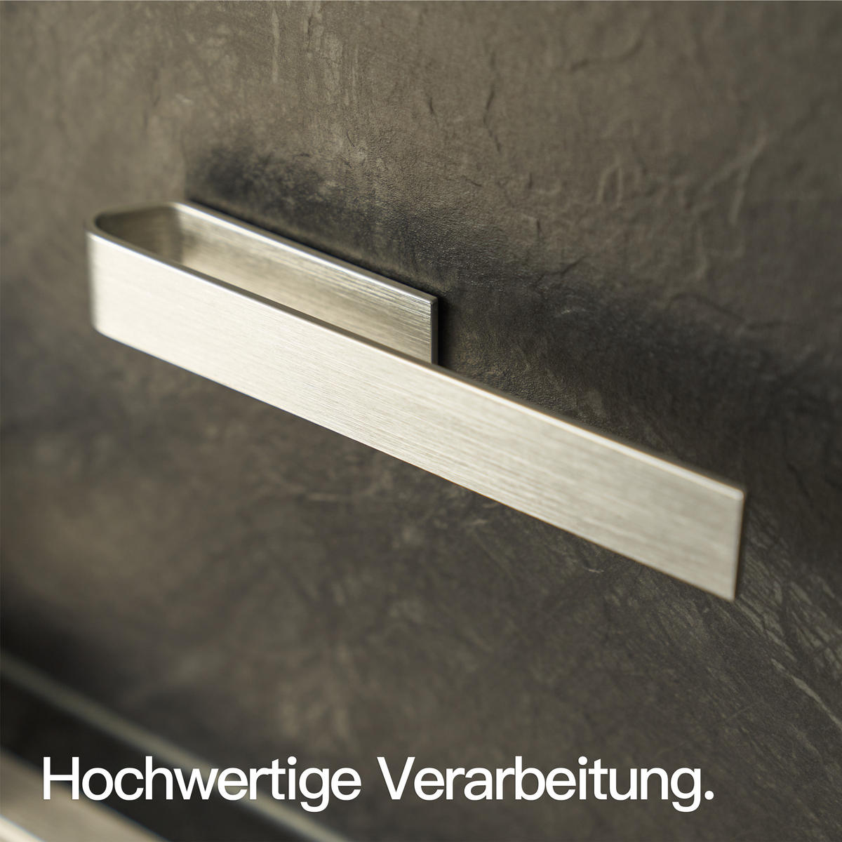 SPÜLTUCHHALTER OHNE BOHREN Silbergrau Gebürstet - Silberfarben, Metall (17/3/3cm) - Designfabrik Hamburg