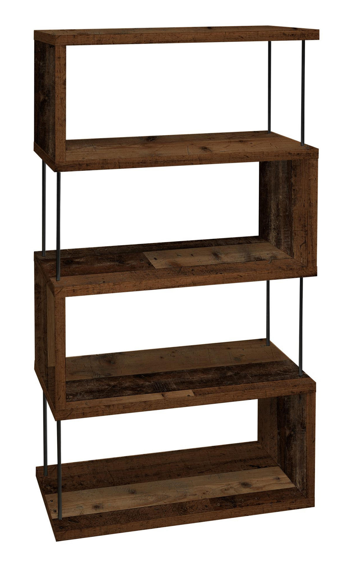 REGAL Elga 66x33x126 aus Holzwerkstoff in der Farbe texas oak - Dunkelbraun, Kunststoff (66/126/33cm) - 58aufmkessel