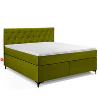 POLSTERBETT ARDEA, Oliv - Schwarz/Olivgrün, Holz/Holzwerkstoff (160/200cm) - KONSIMO®