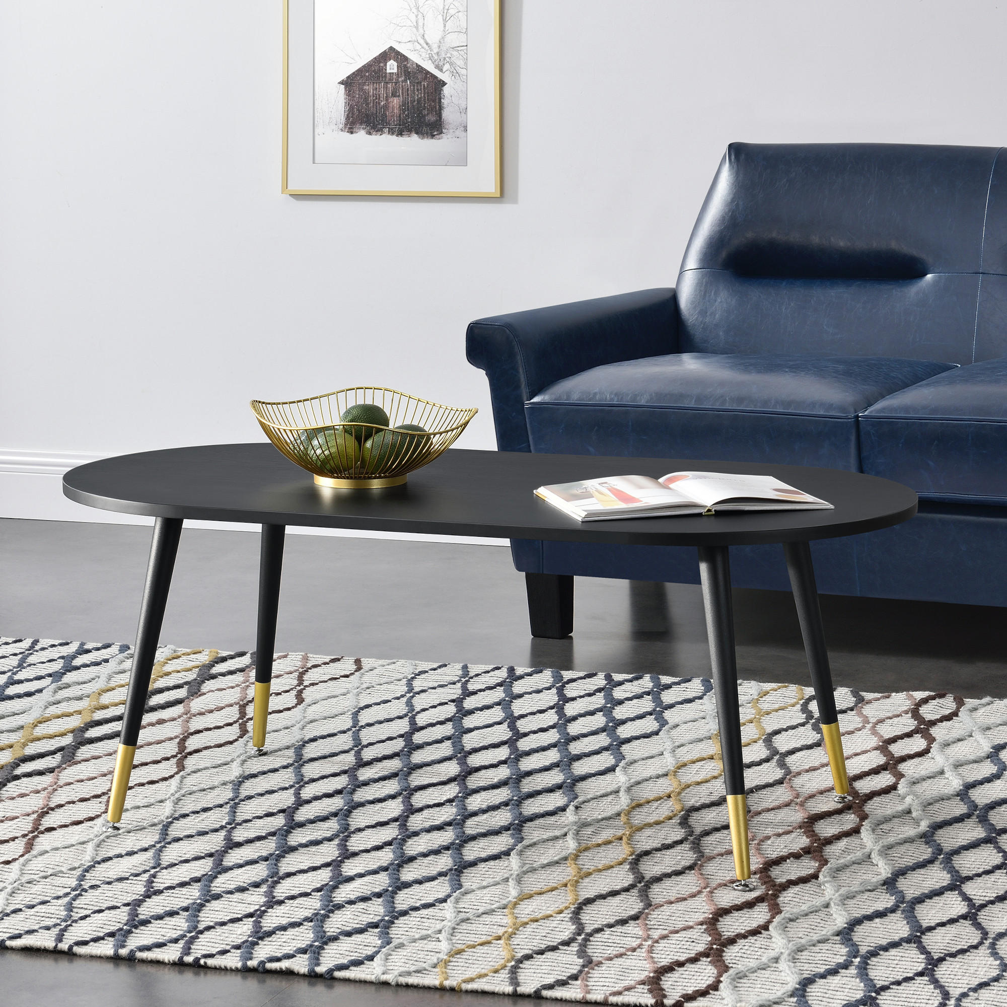 COUCHTISCH Fontana 120/60/47 - Schwarz, Holzwerkstoff (60/120/47cm) - [en.casa]