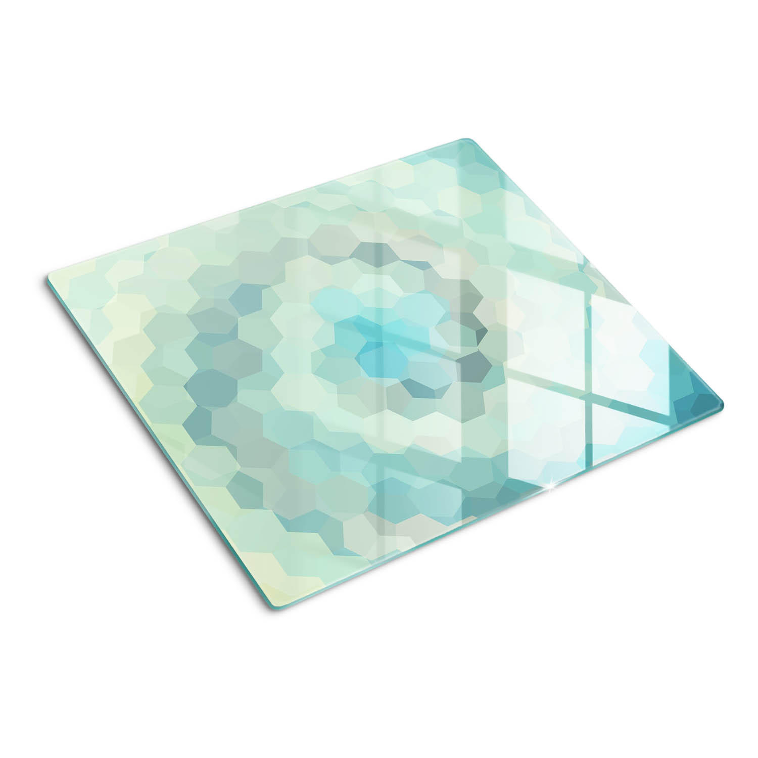 GLASPLATTE 60x52 cm Abstrakt - Blau, Glas (60/0.4/52cm) - TULUP